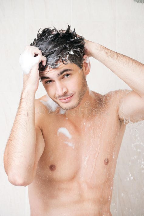 Handsome man in shower. Young cute man washing head in bathroom , #AD, #shower, #Young, #Handsome, #man, #head #ad Ph Balanced Shampoo, Shampoo Natural, Natural Shampoo Bar, Dunner Wordend Haar, Natural Hair Shampoo, Argan Oil Shampoo, Clarifying Shampoo, Dull Hair, Natural Shampoo