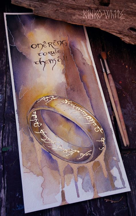 Lord Of Rings, Hobbit Art, Tolkien Art, Lotr Art, Pinturas Disney, Jrr Tolkien, Etsy Instagram, Malbec, One Ring