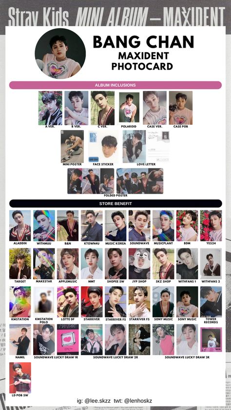 Stray Kids Maxident Album Pre-Order benefits Photocard and Inclusions Template Bang Chan Lee Know (Minho) Seo Changbin Hwang Hyunjin Han Jisung Lee Felix Kim Seungmin I.N (Yang Jeongin) Bang Chan Photocard Template, Bangchan Photocard Template, Maxident Photocards, Polaroid Cases, Full Screen Wallpaper, Stray Kids Maxident, Champions League Of Legends, Z Cards, Dinosaur Wallpaper