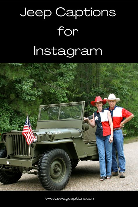 Rev up your Instagram game with these top-notch Jeep captions! From off-road adventures to open-top drives, find the perfect words to complement your Jeep pictures. Unleash the wanderlust and showcase your love for the wild side of life. Explore our collection now! #JeepCaptions #JeepPictures #OffRoadAdventures #JeepLove #ExploreTheWild #JeepLife #OpenTopDrives #Wanderlust #AdventureAwaits #OffTheBeatenPath Jeep Captions Instagram, Mahindra Thar Jeep, New Mahindra Thar, Jeep Pictures, Jeep Quotes, Catchy Captions, Jeep Lifestyle, Jeep Photos, Mahindra Thar