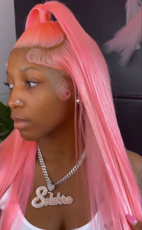 Pink Wig Install, Pink Updo, Sew In Hairstyles, Creative Hair Color, Wig Install, Blonde Lace Front Wigs, U Part Wigs, Protective Hairstyles Braids, Women's Wigs