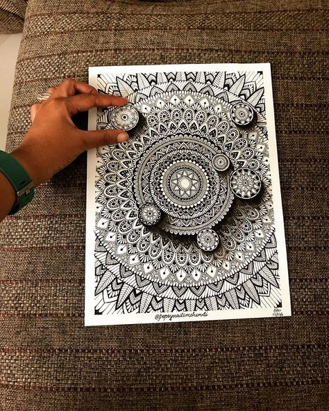 3d Mandala Art Drawing Creative, Mandala Art 3d, 3d Mandala Drawing, Hard Mandala Art, 3d Mandala Art, Creative Mandala, Simple Mandala Design, Ukulele Art, Easy Mandala Drawing