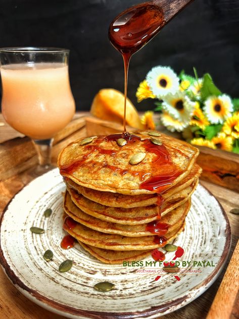 Vegan Pumpkin Pancakes Recipe Pancakes Recipe Vegan, Pumpkin Whole, Vegan Pumpkin Pancakes, Pumpkin Pancakes Recipe, Air Fryer Recipes Breakfast, Pumpkin Pancake Recipe, Whole Wheat Pancakes, Wheat Pancakes, Plant Based Breakfast