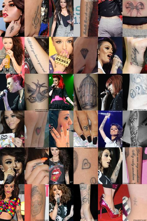 All of Cher Lloyd's tattoos Cher Lloyd Tattoos, Musician Tattoo, Young Cher, Steal Her Style, Getting A Tattoo, Cher Lloyd, Hair Tattoos, Girly Tattoos, Dream Tattoos