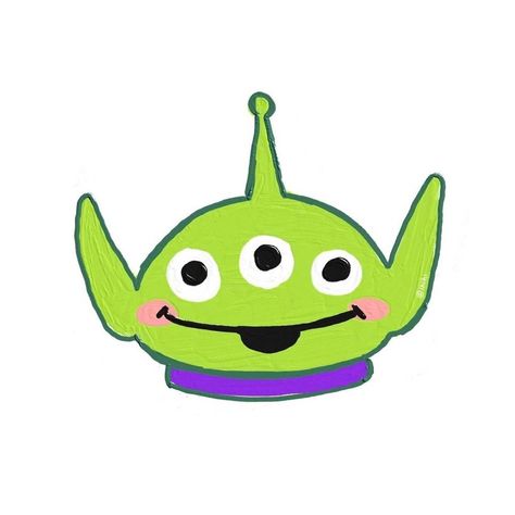 Toy Story Alien Aesthetic, Toy Story Illustration, Emoji Reaction, Emoji Drawings, Toy Story Theme, Toy Story Cakes, Green Characters, Toy Story Characters, Disney Cartoon Characters