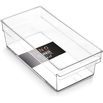 Amazon.com: iDesign Linus Plastic Fridge and Freezer Storage Organizer Bin with Handle, Clear Container for Food, Drinks, Produce Organization, 8" x 11.5" x 3.5", Clear : Home & Kitchen Produce Organization, Freezer Storage Organization, Container For Food, Pantry Freezer, Organizing Home, Fridge And Freezer, Freezer Organization, Freezer Containers, Freezer Storage