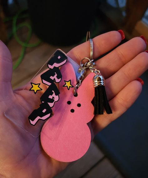 "An acrylic Lil Peep key chain that says, \"PEEP\" with two stars in permanent vinyl.  Included: ⬩ Pink Peep Bunny ⬩ Black Tassel" Lil Peep Lil Tracy Matching Pfp, Lil Peep Tattoo, Peep Tattoo, Lil Peep Merch, Peeps Crafts, Bunny Accessories, Peep Bunny, Lil Peep Lyrics, Pink Peep