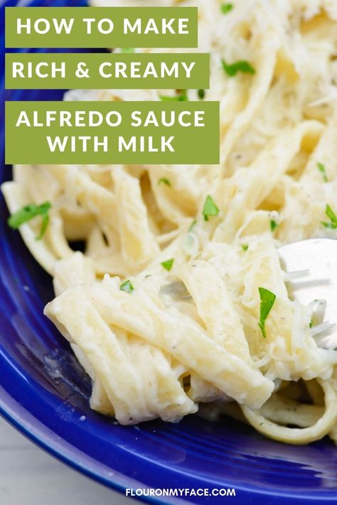 Low Cal Alfredo Sauce, Cream Sauce With Milk, Alfredo Sauce Recipe With Milk, Gastro Diet, Alfredo Sauce Without Cream, Alfredo Sauce With Milk, Fetuchini Alfredo, Fettucini Alfredo Recipe, Best Alfredo Sauce Recipe