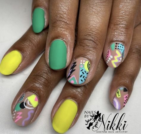 Jazzy Nails, Poppin Nails, Material Gworl, Sns Nails Colors, Bday Nails, Overlay Nails, Fab Nails, Colorful Nails, Nail Candy