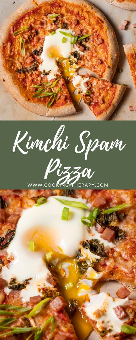 Spam Pizza, Kimchi Pizza Recipe, Kimchi Pizza, Cooking Therapy, Blogger Ideas, Meat Lovers Pizza, Asian Chicken Recipes, 30 Minute Meals Easy, Cooking Pizza