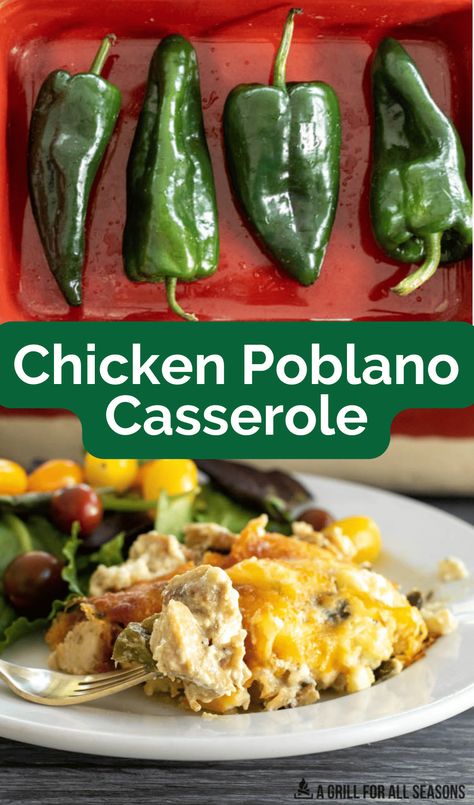 Chicken Poblano Pepper Recipes, Chicken Poblano Rice Casserole, Chile Relleno Casserole With Chicken, Poblano And Chicken Recipes, Poblano Pepper And Chicken Recipes, Roasted Poblano Chicken Soup, Chicken Relleno Casserole, Chicken Pepper Casserole, Recipes With Chile Poblano