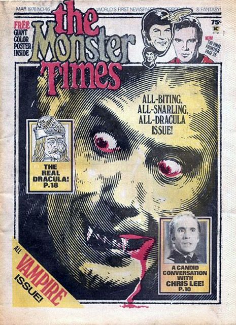 Classic covers from ‘The Monster Times’ | Dangerous Minds Monster Magazine, Books Graphic, Dangerous Minds, Vampires And Werewolves, Famous Monsters, Giant Monsters, Sci Fi Horror, Monster Mash, Classic Monsters