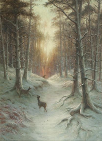 Joseph Farquharson, Startled Joseph Farquharson, Deer Cards, Beautiful Winter Pictures, Wallpaper Painting, Landscapes Paintings, Pencil Drawings For Beginners, Dream Pictures, Winter Landscape Painting, Painting Winter