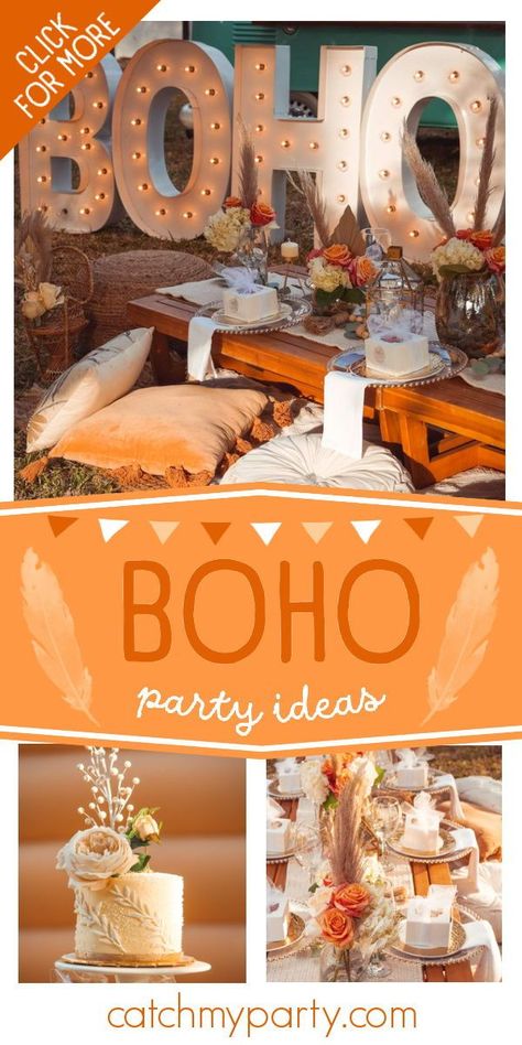 Boho Lunch Party, Boho 60th Birthday Party, Boho Party Decorations Birthday, Boho Chic Party Ideas Decoration, Boho Birthday Party Adult, Bohemian Theme Party, Boho Birthday Decorations, Boho Party Ideas, Boho Table Setting