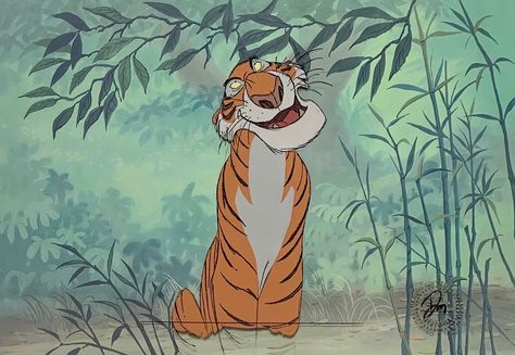 Original Production Animation Cel of Shere Khan from "The Jungle Book," 1967 Jungle Book Shere Khan, Jungle Book 1967, Shere Khan, Jungle Book Disney, Reference Board, Animation Cel, Disney Cats, The Jungle Book, Film Disney