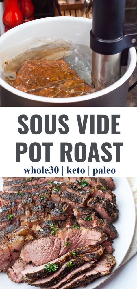 Chuck Roast Sous Vide Recipes, Sous Vide Chuck Steak, Chuck Roast Sous Vide, Sous Vide Beef Stew Meat, Keto Sous Vide Recipes, Sous Vide Beef Roast, Soux Vie, Suvee Recipes, Foodsaver Recipes