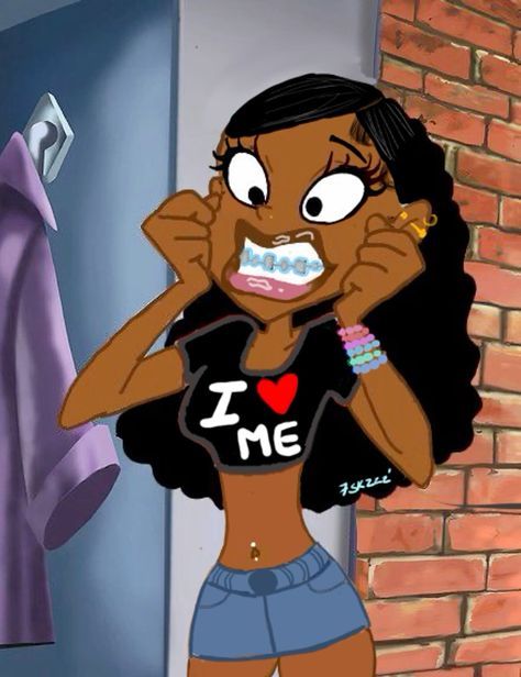 Black Tiktok Pfp, Black Girls Pfp Cartoon, That Girl Pfp, Cute Profile Pics For Tiktok, Tiktok Pfp Ideas Cartoon, Pfp Black Girls Cartoon, Pfp Tiktok Profile Picture, Ppf Ideas, Cartoon Pfp Girl