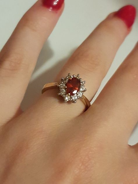 #ring #princess #aesthetic #gems #crystals #prom #cosplay #wedding #accessory #beautiful #unique Red Rings Aesthetic, Red Ring Aesthetic, Red Engagement Ring, Red Diamond Ring, Burgundy Aesthetic, Colored Rings, Ring Aesthetic, Marriage Ring, Red Ring