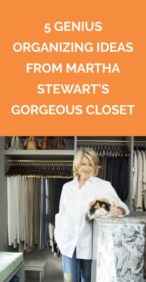 5 Genius Organizing Ideas From Martha Stewart's Gorgeous Closet | Because of course her closet is spectacular. Martha Stewart Closet, Spring Cleaning Bedroom, Closet Office Organization, Spring Cleaning Organization, Gorgeous Closet, Master Closet Organization, Martha Stewart Home, Closet Hacks, Closet Hacks Organizing