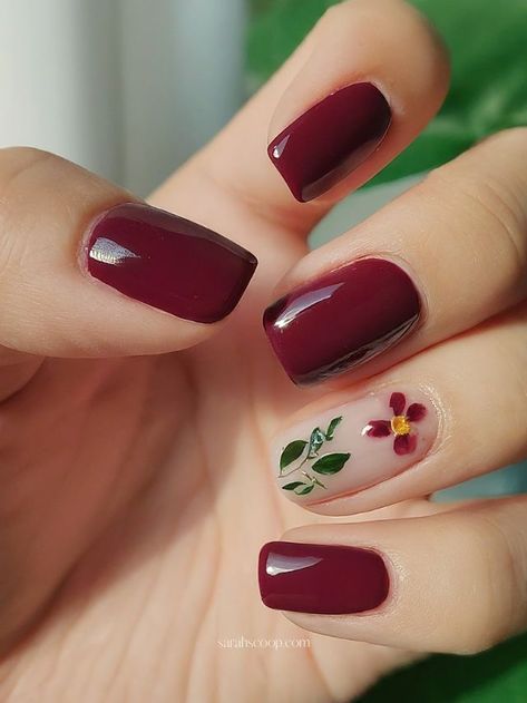 35+ Maroon and Burgundy Nails Designs | Sarah Scoop Fall Acrylic Nails Burgundy, Maroon Nails Design, Maroon And Burgundy, Maroon Acrylic Nails, Maroon Nail Art, Maroon Nail Designs, Maroon Nail, Burgundy Nail Designs, Silver Nail Art