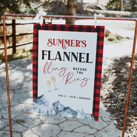 FLANNEL Bachelorette Party Welcome Sign Flannel Fling Before - Etsy Australia Flannel Bachelorette Party, Flannel Bachelorette, Glamping Bachelorette Party, Winter Bachelorette, Cabin Theme, Cabin Diy, Ski Cabin, Bachelorette Themes, Welcome Sign Template