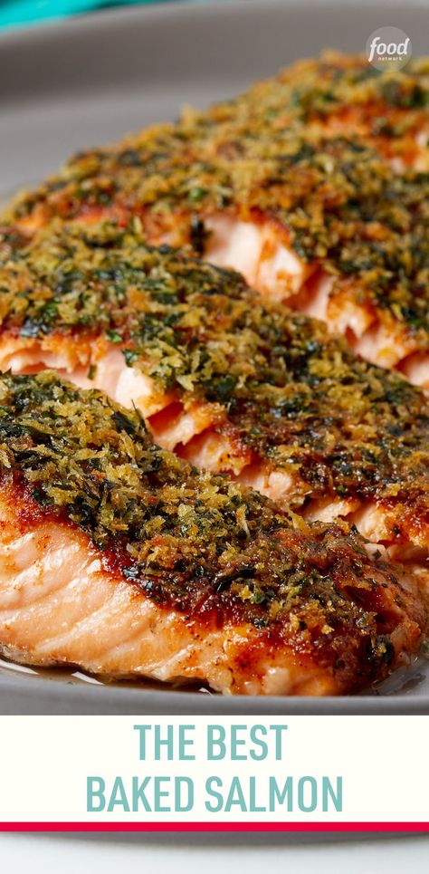 Recipe of the Day: The Best Baked Salmon 🤩 This simple salmon recipe hits all the right notes: tangy, sweet, savory and crunchy. Topped with buttery golden breadcrumbs and sprinkled with chopped parsley and a craveable spice mixture, it's perfect for a weeknight meal but also fancy enough to serve to guests. Follow our tips, and it'll come out perfectly every time. The Best Baked Salmon, Simple Salmon Recipe, Best Baked Salmon, Simple Baked Salmon, Salmon In The Oven, Bake Salmon, Salmon Recipes Oven, Salmon Food, Oven Baked Salmon