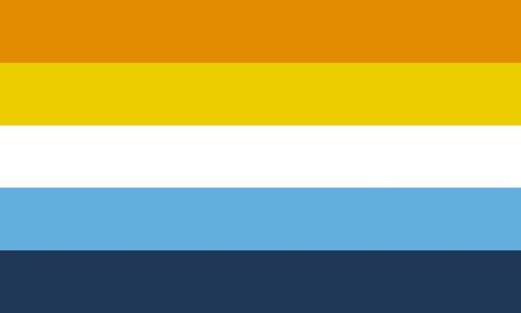 Aroace Flag, Blue And Yellow, The Rainbow, Flag, Rainbow, Orange, Yellow, Blue, White