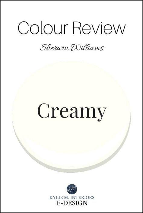 Trim Sherwin Williams SW-7012 Light Yellow Paint Colors, Sw Creamy, Light Yellow Paint, Sherwin Williams Creamy, Pottery Barn Paint, Cream Paint Colors, Paint Color Guide, Interior Design Degree, Family Room Paint