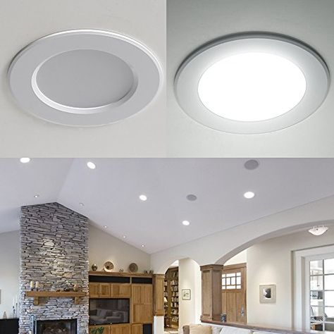 A good choice for "easy on the eyes" recessed lighting, it's appears to be covered with a plastic filter so the light isn't so bright! Recessed Lighting Living Room, Recess Lights, Installing Recessed Lighting, Recess Lighting, Led Recessed Ceiling Lights, Recessed Lighting Fixtures, Family Room Lighting, Led Recessed Lighting, Recessed Ceiling Lights