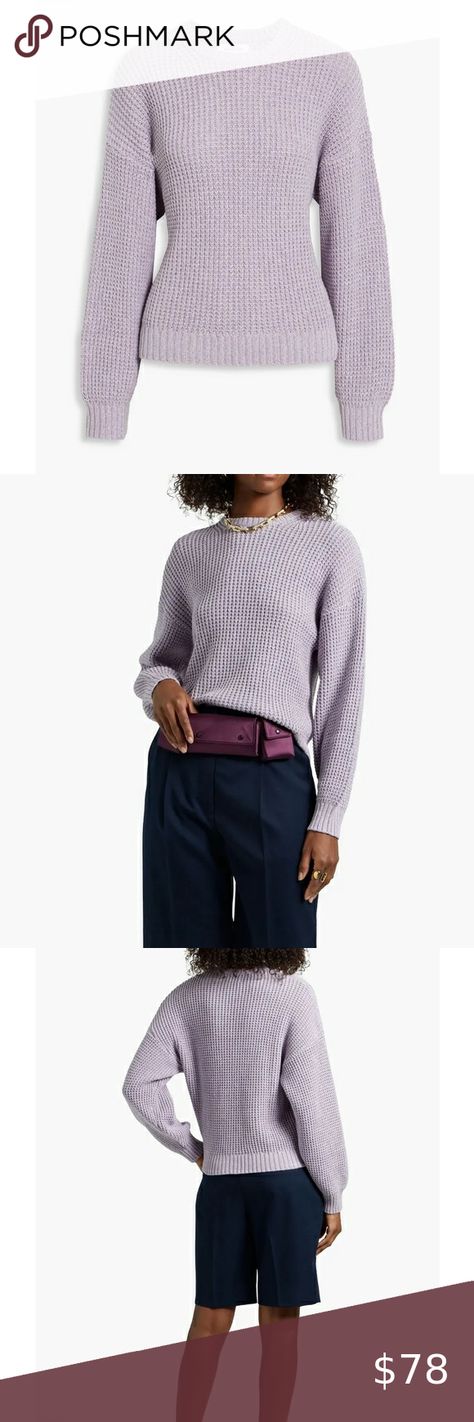 NAADAM Marled waffle-knit cotton and cashmere-blend sweater NWT Nadaam Sweaters, Cashmere Blend Sweater, Knit Cotton, Waffle Knit, Lilac, The Social, Cashmere, Fashion Home Decor, Fashion Home