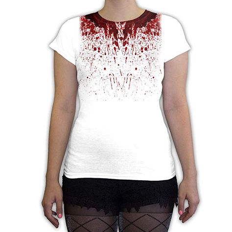 Function - Blood Splatter Halloween Costume Women's Fashion T-Shirt White Blood Shirt, Fashion Costume Halloween, Blood Splatter, Lv Fashion, Tie Dye Fashion, Fashion T Shirt, Fashion Socks, Mens Costumes, Halloween Costumes Women