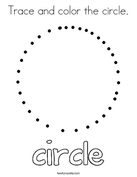 Trace and color the circle Coloring Page - Twisty Noodle Shape Worksheets For Preschool, Color Worksheets For Preschool, Shapes Worksheet Kindergarten, Shape Tracing Worksheets, Letter Worksheets For Preschool, Shape Coloring Pages, All About Me Preschool, Preschool Circle Time, Lesson Plans For Toddlers