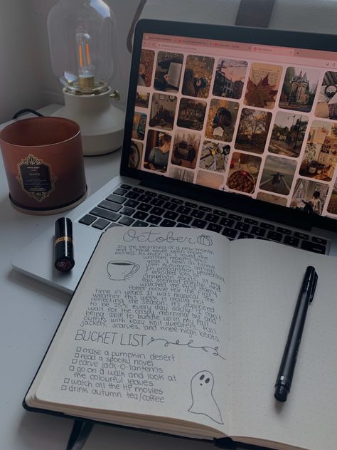 autumn journaling, october journal inspo, fall bucket list, fall doodles, autumn aesthetic, dark academia Autumn Journaling Aesthetic, Fall Journaling Aesthetic, Fall Journal Aesthetic, Journaling October, Fall Doodles Autumn, Autumn Aesthetic Dark, Autumn Journaling, Fall Journaling, October Goals