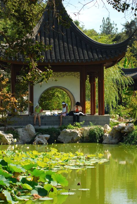 Huntington Library And Botanical Gardens, Japanese Library, Library Photography, New York Garden, Library Garden, Wind Garden, Chinese Pavilion, Garden Library, Korean Photography