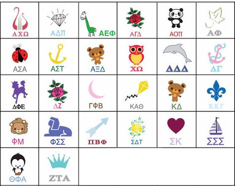 A great chart of sorority colors and mascots! Big/little Baskets, Sorority Family, Greek Crafts, Sorority Pins, Sorority Names, Sorority Colors, Precious Metal Clay Jewelry, Alpha Gam, Theta Phi Alpha