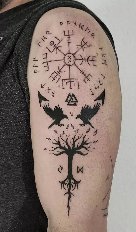 Tree Of Life Tattoos, Coolest Tattoos, Loki Tattoo, Yggdrasil Tattoo, Viking Tree Of Life, Viking Rune Tattoo, Symbols Tattoos, Celtic Tattoo Designs, Viking Tattoo Symbol