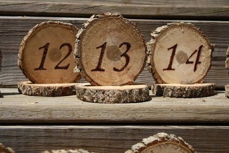 . Wedding Table Number Holders, Wood Table Numbers, Table Markers, Tree Slice, Place Holder, בר מצווה, Wedding Table Decorations, Wedding Table Centerpieces, Wedding Item