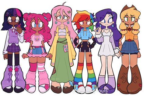 Mane Six Human, Mlp Characters As Humans, My Little Pony Characters As Humans, My Little Pony As Humans, My Little Pony All Characters, Mlp Fan Art Human, My Little Pony Human, Mlp Mane 6, Weird Eyebrows