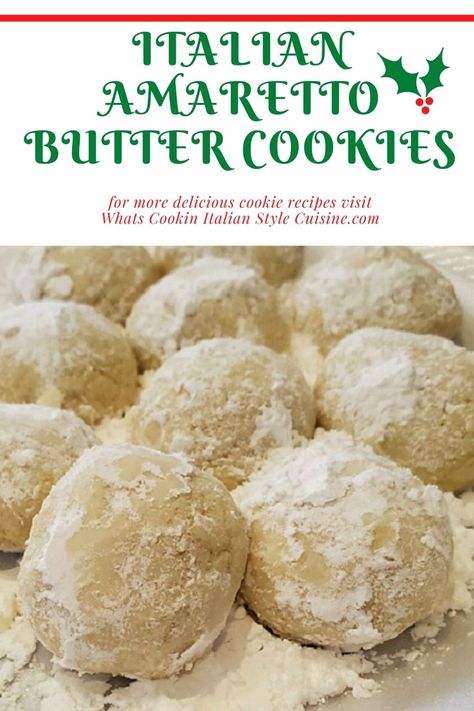 Italian Amaretto Butter Cookies, Italian Deserts Easy Simple, International Christmas Cookies, Amaretto Desserts, Calabria Recipes, Italian Wedding Cookies Recipe, Calabrian Food, Amaretto Cookies, Recipe With Pecans