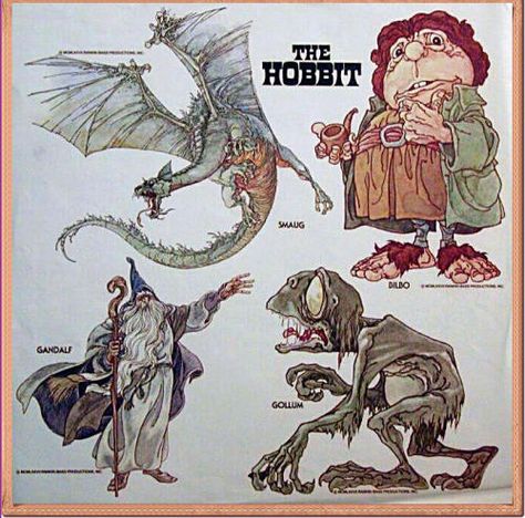 Character artwork from Rankin/Bass' "The Hobbit" The Hobbit Cartoon, The Hobbit Animated, The Hobbit 1977, Hobbit Characters, The Hobbit Characters, John Howe, Hobbit Art, Middle Earth Art, Desolation Of Smaug