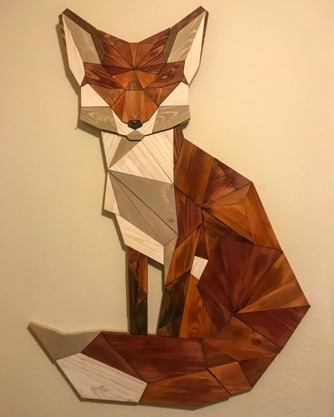 DIY Geometric Pallet Wood Fox - Imgur Wood Fox, Woodworking Business, Motif Art Deco, Wood Wall Art Diy, Shop Projects, Diy Holz, Wood Pallet Projects, Barn Quilts, Timeless Art