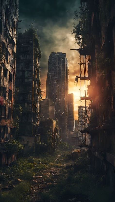 Building On Fire, Apocalypse Landscape, Post Apocalyptic City, Sci Fi Landscape, Apocalypse Aesthetic, Post Apocalyptic Art, Film World, Apocalypse Survival, Post Apocalypse