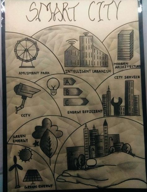 Smart city A2 size Smart City Drawing, Smart City Ideas, Smart City Project, Architectural Sheets, Project Cover Page, City Ideas, Future Poster, Smart Building, Smart School