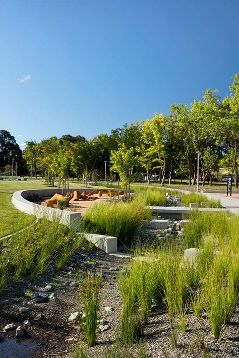 http://www.landezine.com/index.php/2017/05/hassett-park-by-jane-irwin-landscape-architecture/ Landscape Architecture Park, Green Infrastructure, Landscape Architecture Diagram, Stormwater Management, Park Landscape, Architecture Landscape, Urban Landscapes, Urban Park, Garden Architecture