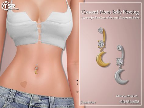 The Sims Resource - Sims 4 - Piercings - WisteriaSims - For Woman - Crescent Moon BellyPiercing Set Sims Cc Pericings, Sims 4 Industrial Piercing Cc, Sims 4 Body Piercings Cc, Sims 4 Bridge Piercing, Sims 4 Cc Belly Piercing Patreon, Belly Button Piercing Sims 4 Cc, Sims Piercing Cc, Sims 4 Belly Button Piercing Cc, Sims 4 Piercing Cc