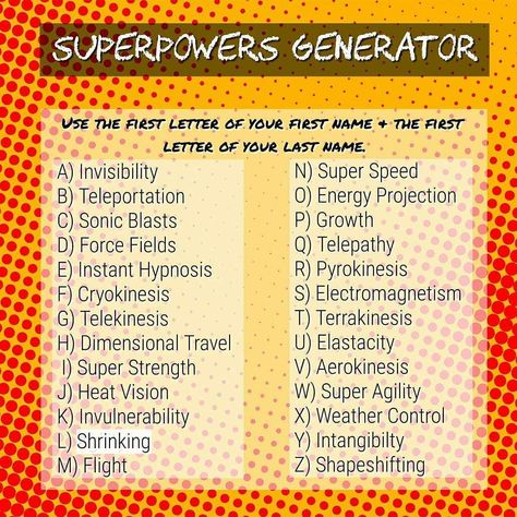 Choose Your Super Power, Superhero Powers Ideas, Super Powers Ideas, Superpowers Ideas, Speedster Superhero, Super Powers List, Hero Names, Superhero Powers, Writing Aesthetics