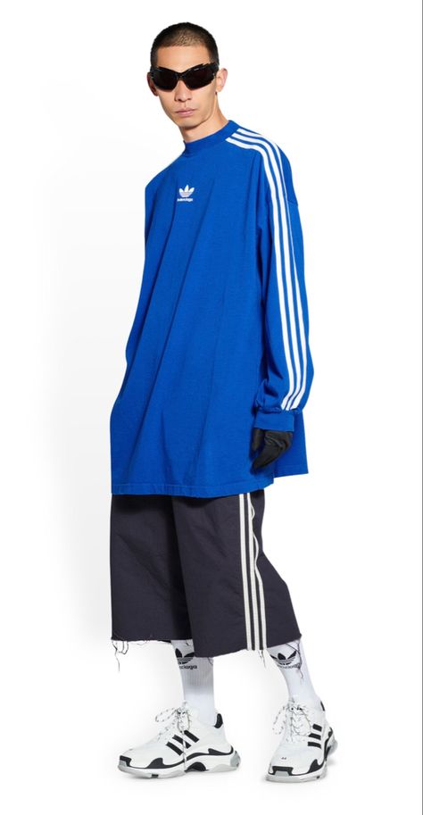 featuring ZHUO CHEN designer DEMNA / BALENCIAGA COLLABORATIONS Balenciaga Street Style, Balenciaga X Adidas, Adidas Collaboration, Balenciaga Outfit, Long Sleeve Shirt Outfits, Adidas Long Sleeve Shirt, Balenciaga Adidas, Adidas Long Sleeve, Balenciaga Style