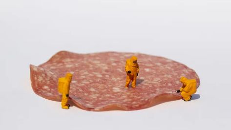 Model scientists on slice of salami (Credit: Getty Images) Lab Grown Meat, Ice Hotel, Soda Water, Nice Handwriting, The Vikings, Black Truffle, Fig Leaves, The Right Stuff, Food Science