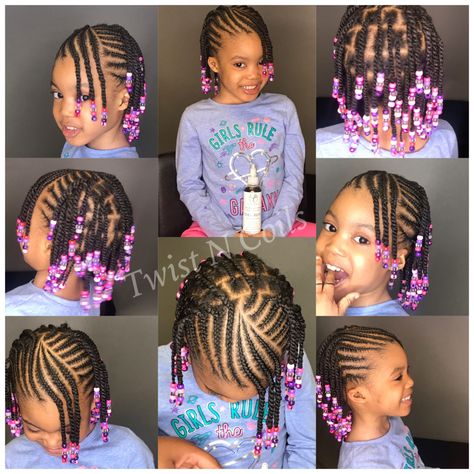 Braids And Beads, Kid Braids, Braid Styles For Girls, Toddler Braided Hairstyles, Toddler Braids, Kids Style Hair, Lil Girl Hairstyles, Kid Braid Styles, Toddler Hairstyles Girl