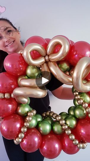 14K views · 43 reactions | LETS MAKE A CHRISTMAS WREATH TOGETHER   These are so satisfying to make!!! I used the same technique that I taught you over on the @amscanuk channel where I filmed a series of training videos for you. This one is exactly the same as the gorgeous sunshine 😍  Using Reflex Crystal Red, Reflex Lime Green & Reflex Gold from @sempertexeurope @sempertex to create this festive piece!   Let me know in the comments below if you will be giving this a try this year?   What do you think?   #perfectlypoppedballoons #christmasballoons #balloontutorial #balloonwreath #onlineballoonclass #balloonclassonline #amscanuk #sempertex | Perfectly Popped Balloons | The Ronettes · Sleigh Ride (Sped Up) Christmas Balloon Wreath, Make A Christmas Wreath, Balloon Wreath, The Ronettes, Holiday Balloons, Red And Gold Christmas, Balloons Ideas, Christmas Balloons, Christmas Wreaths To Make